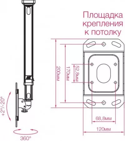 Потолочные кронштейны для телевизоров.